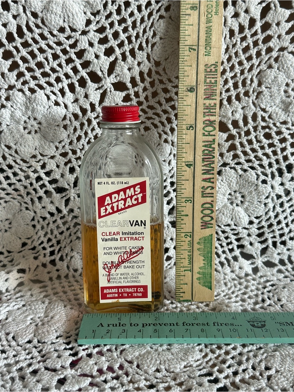 Adams Clear Vanilla Extract Bottle with Red Cap